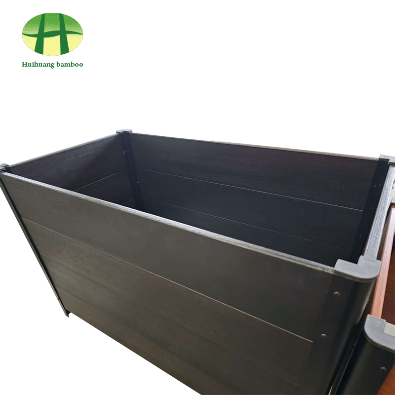 Utendørs værbestandig plantekasse i bambus i kompositt tre